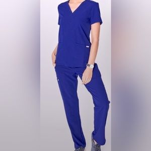XS FIGS *SET* DEEP ROYAL BLUE (blue/purple) SCRUBS Catarina top Kade pants
